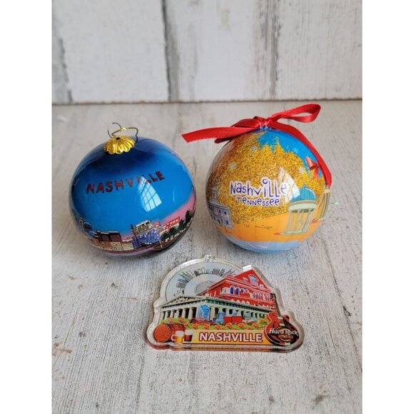 Nashville unique ornament Xmas set hardrock ball - Picture 1 of 8